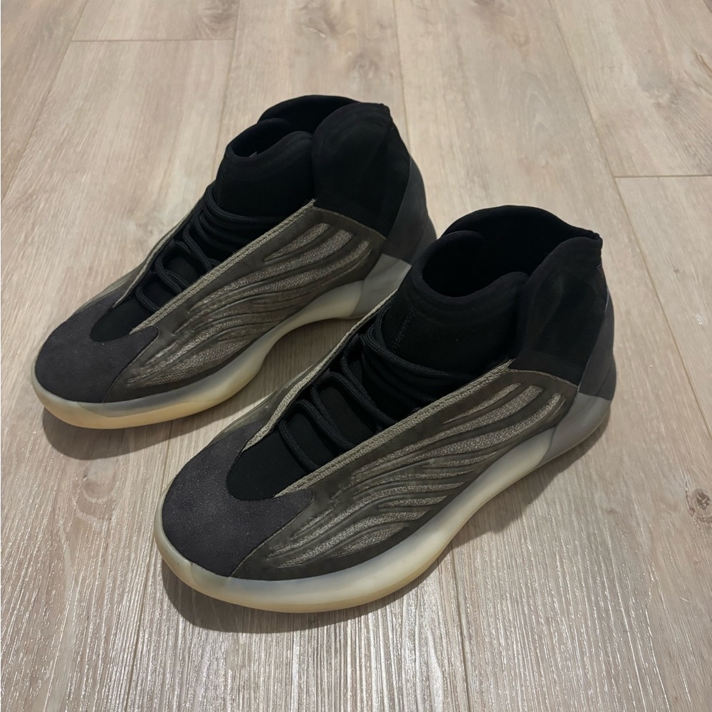 Yeezy Black and Gray High-Top Sneakers